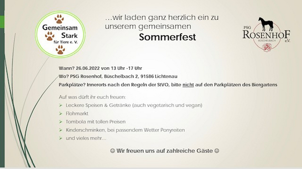 Sommerfest PSG Rosenhof e.V.